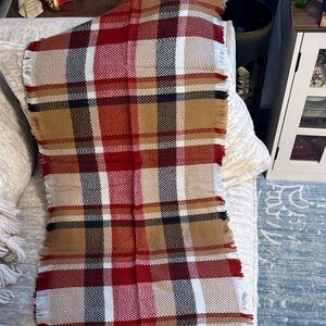 Genovega Infinity Plaid Fringe Scarf